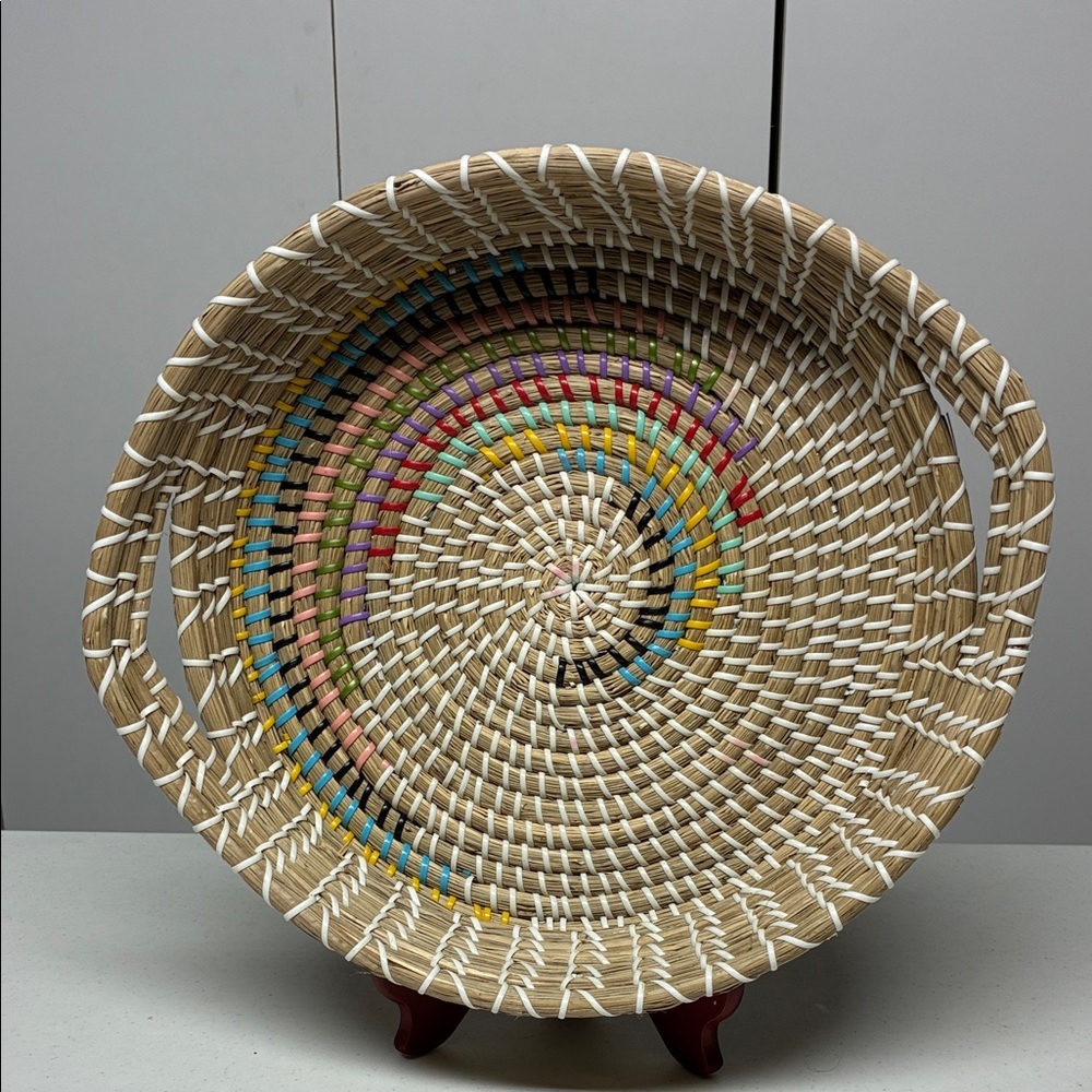 Colorful Woven Basket Tray